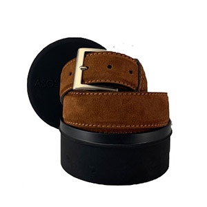 Cintura Marcapunto Suede 37 Caramel Genuine Leather